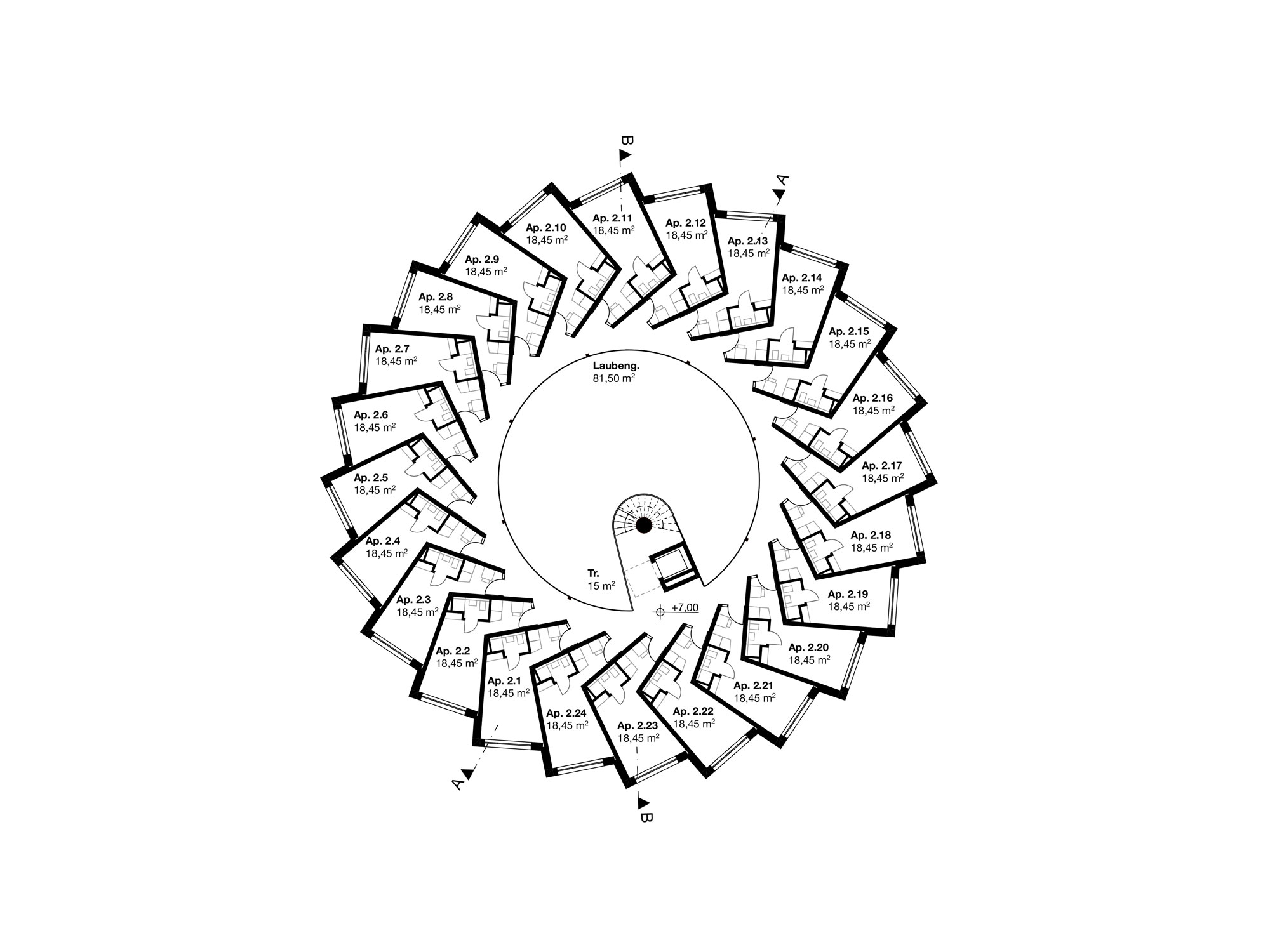 Grundriss Studentenwohnheim